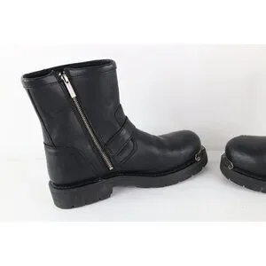 Vtg 90s Harley Davidson Mens 8.5 Distressed Fire Flames Skull Moto Boots Black Harley-Davidson | Shoes | Vtg 9s Harley Davidson Mens 85  main image 3